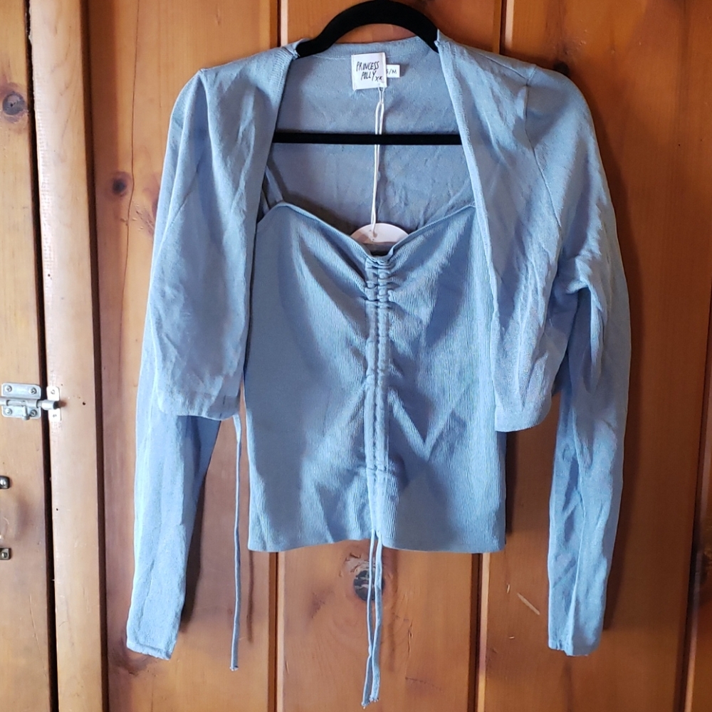 Princess Polly Light Blue Crop Top